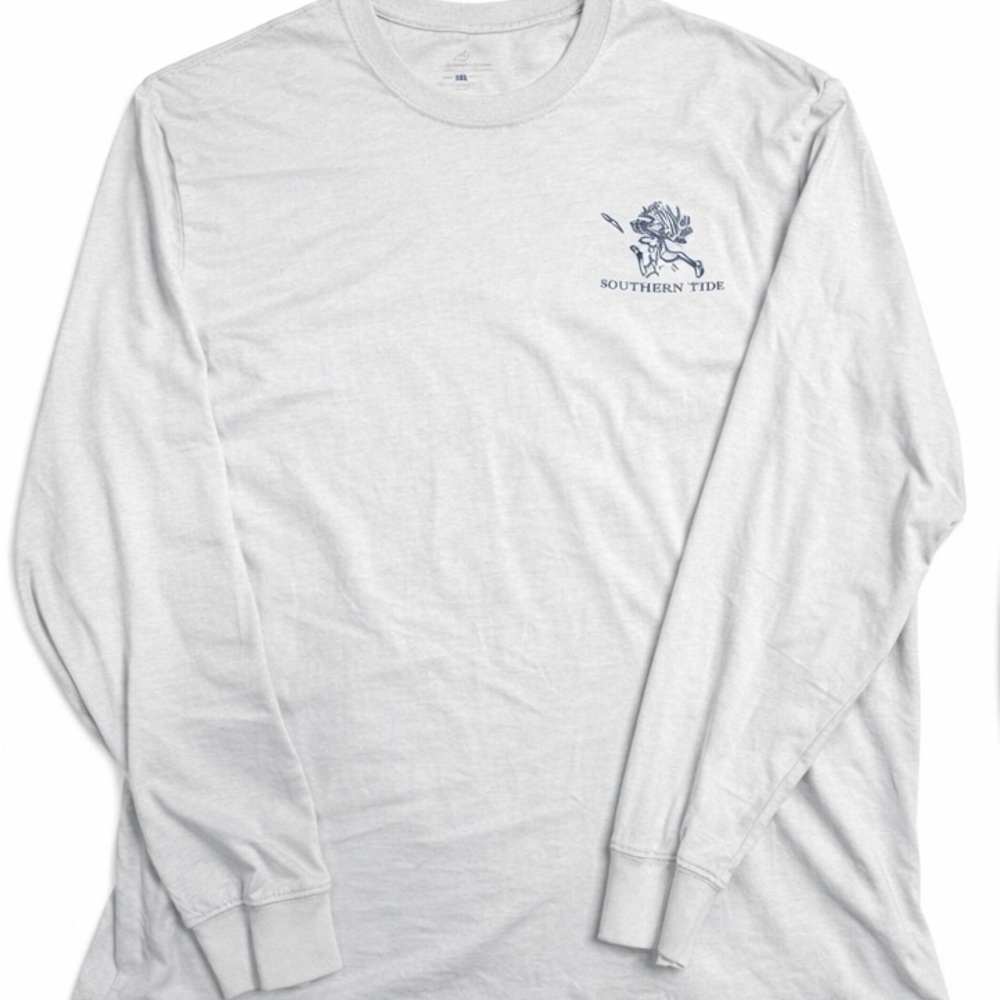 Southern Tide Men's Light Gray Long Sleeve Tee